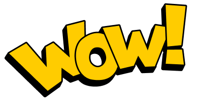 Wow text filled with an yellow color